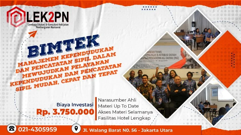BIMTEK MANAJEMEN KEPENDUDUKAN DAN PENCATATAN SIPIL DALAM MEWUJUDKAN PELAYANAN KEPENDUDUKAN DAN PENCATATAN SIPIL MUDAH, CEPAT DAN TEPAT.