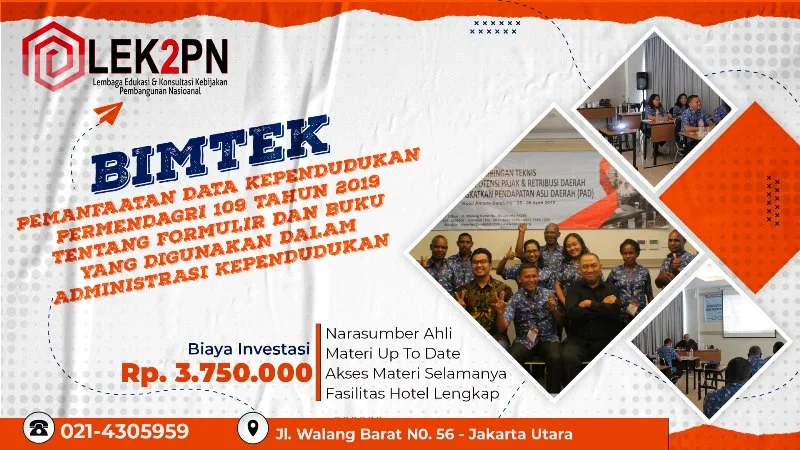 BIMTEK PEMANFAATAN DATA KEPENDUDUKAN PERMENDAGRI 109 TAHUN 2019 TENTANG FORMULIR DAN BUKU YANG DIGUNAKAN DALAM ADMINISTRASI KEPENDUDUKAN