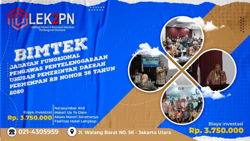 BIMTEK JABATAN FUNGSIONAL PENGAWAS PENYELENGGARAAN URUSAN PEMERINTAH DAERAH PERMENPAN RB NOMOR 36 TAHUN 2020