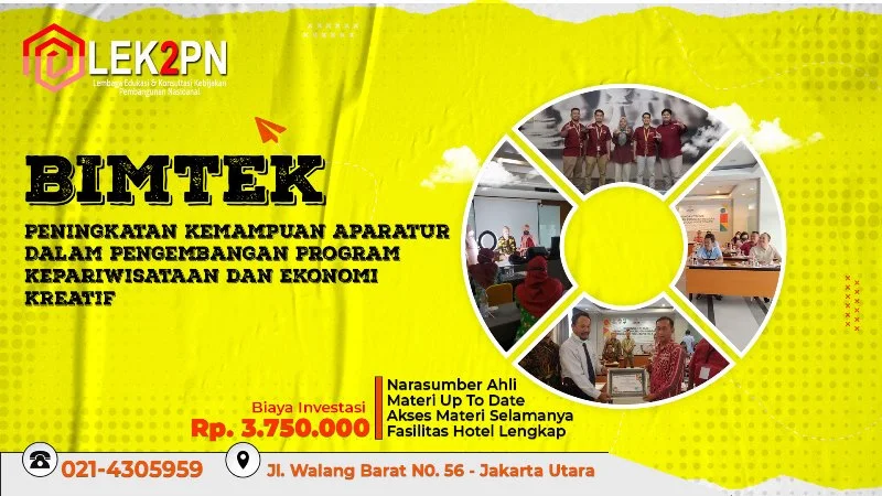 BIMTEK PENINGKATAN KEMAMPUAN APARATUR DALAM PENGEMBANGAN PROGRAM KEPARIWISATAAN DAN EKONOMI KREATIF TAHUN 2022