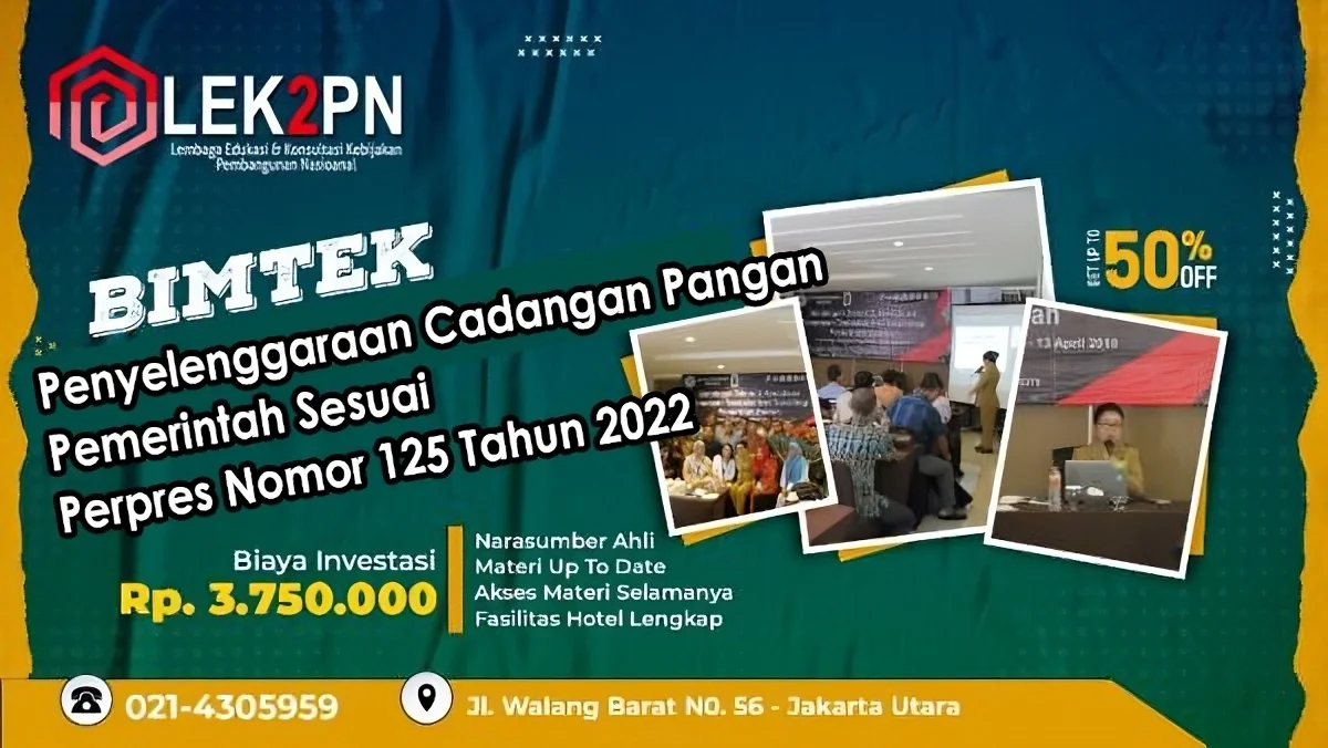 Bimtek Penyelenggaraan Cadangan Pangan Pemerintah Sesuai Perpres Nomor 125 Tahun 2022. (New) Bimtek Penyelenggaraan Cadangan Pangan Pemerintah Sesuai Perpres Nomor 125 Tahun 2022. (New)