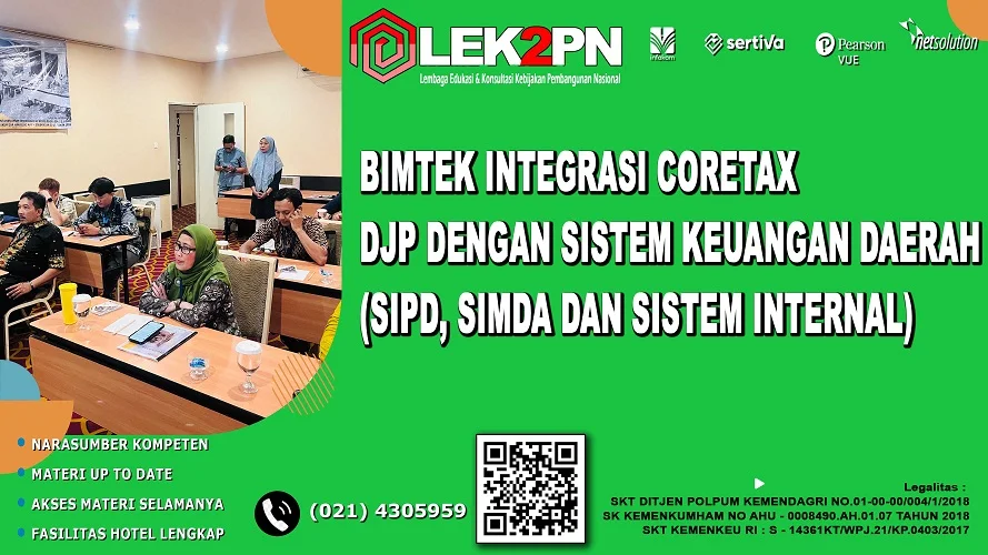 BIMTEK INTEGRASI CORETAX DJP DENGAN SISTEM KEUANGAN DAERAH SIPD, SIMDA DAN SISTEM INTERNAL