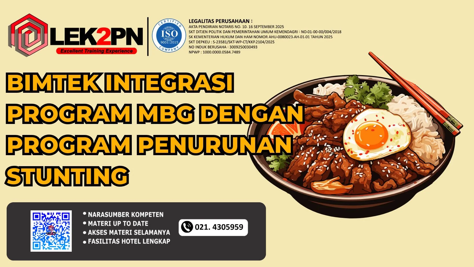 BIMTEK INTEGRASI PROGRAM MBG DENGAN PROGRAM PENURUNAN STUNTING (2026)