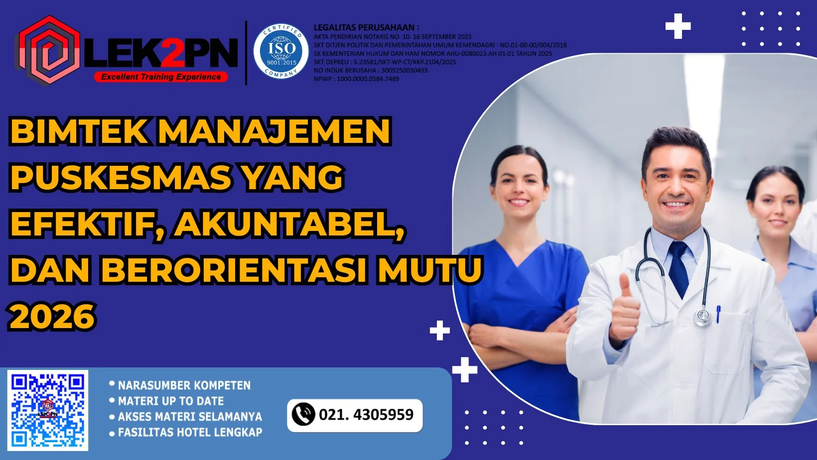 BIMTEK MANAJEMEN PUSKESMAS YANG EFEKTIF, AKUNTABEL, DAN BERORIENTASI MUTU 2026