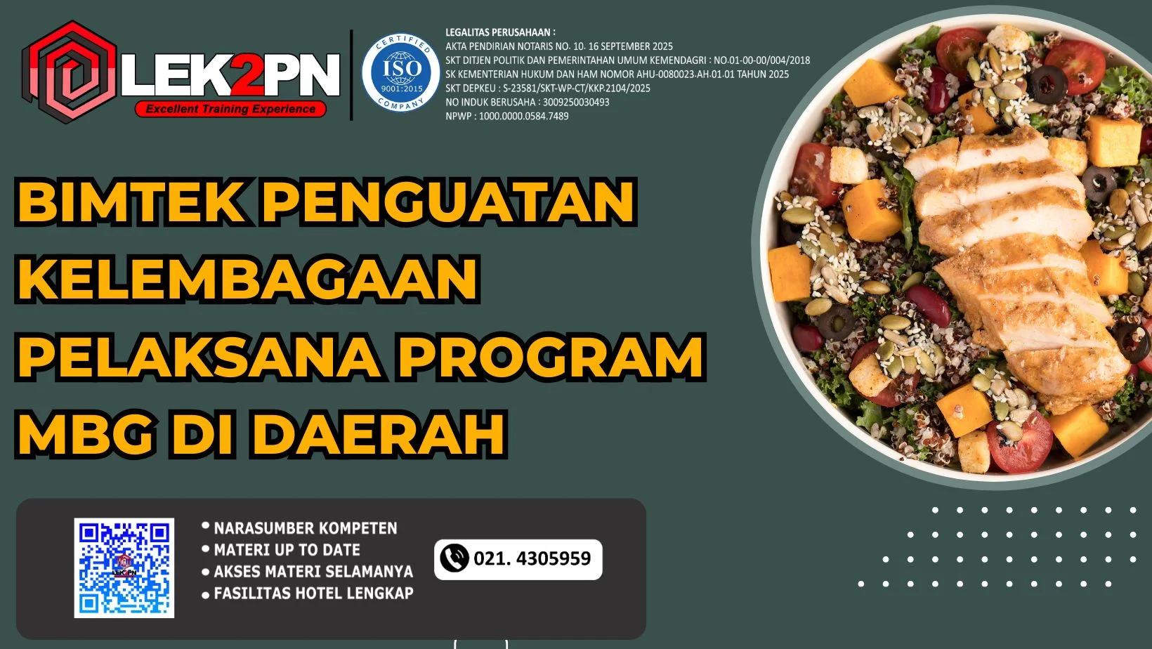 BIMTEK PENGUATAN KELEMBAGAAN PELAKSANA PROGRAM MBG DI DAERAH (2026)