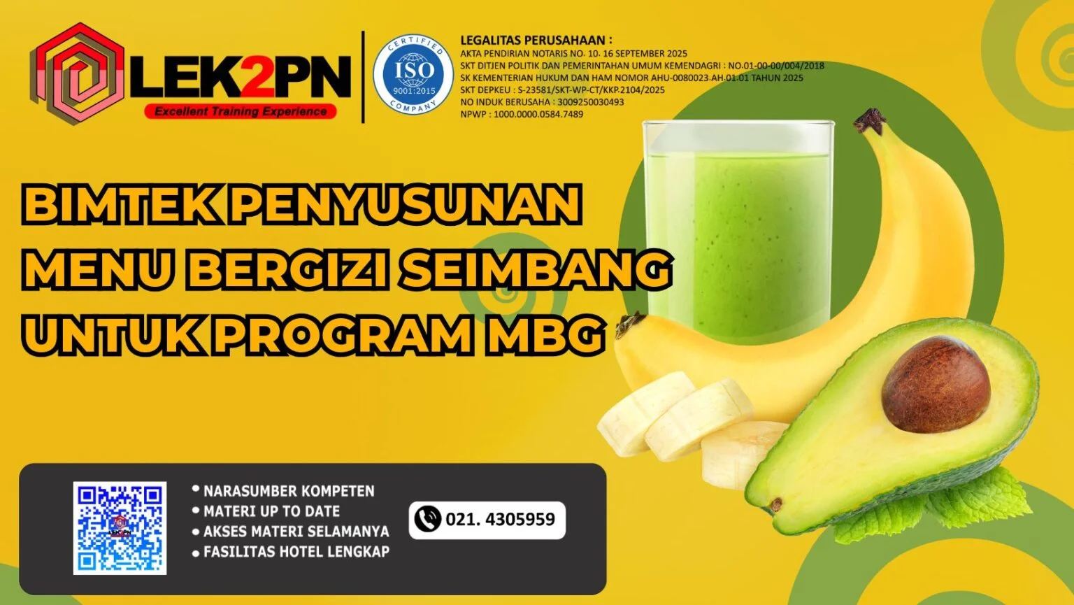 BIMTEK-PENYUSUNAN-MENU-BERGIZI-SEIMBANG-UNTUK-PROGRAM-MBG-2-1536x865 Memahami prinsip gizi seimbang dalam Program MBG. Meningkatkan kemampuan menghitung kebutuhan gizi berdasarkan kelompok sasaran. Meningkatkan keterampilan penyusunan siklus menu yang bervariasi dan bergizi. Mengoptimalkan pemanfaatan pangan lokal dalam penyusunan menu. Menjamin kecukupan gizi, keamanan pangan, dan daya terima menu. Meningkatkan kualitas pelayanan Program MBG melalui penyediaan menu yang sehat dan seimbang.